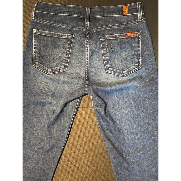 7 For All Mankind The Skinny Crop and Roll Blue Jeans Size 26 EUC - Picture 13 of 14